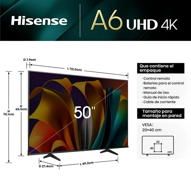 Televisor de 50" | 4K | Smart TV | LED | Ultra HD