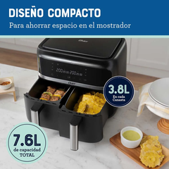 Freidora de aire dual Oster® con recubrimiento antiadherente DiamondForce