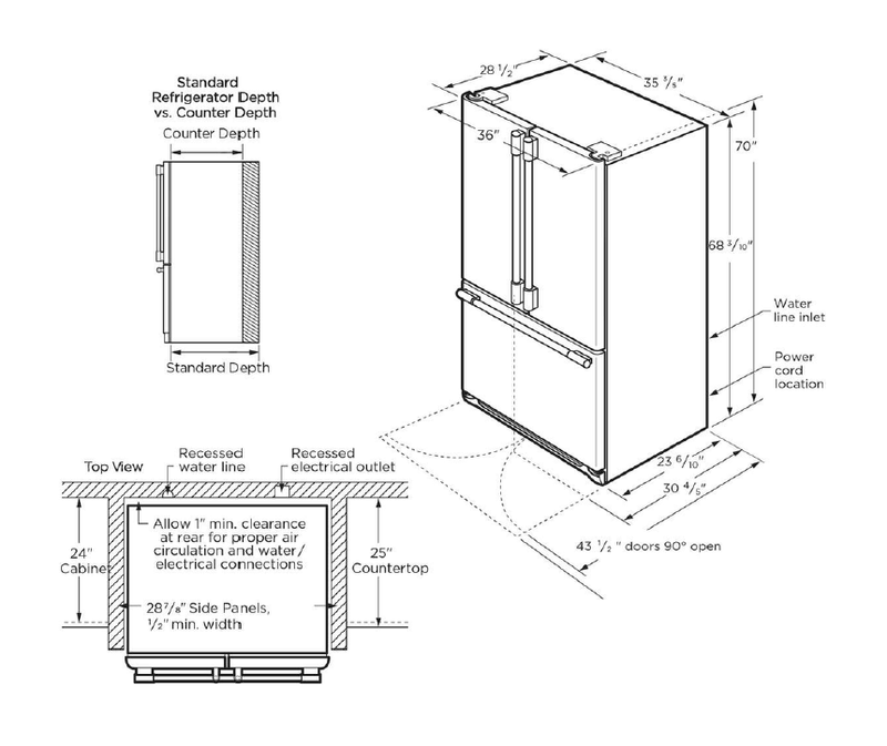 22.6 Cu. Ft. French Door Counter-Depth Refrigerator