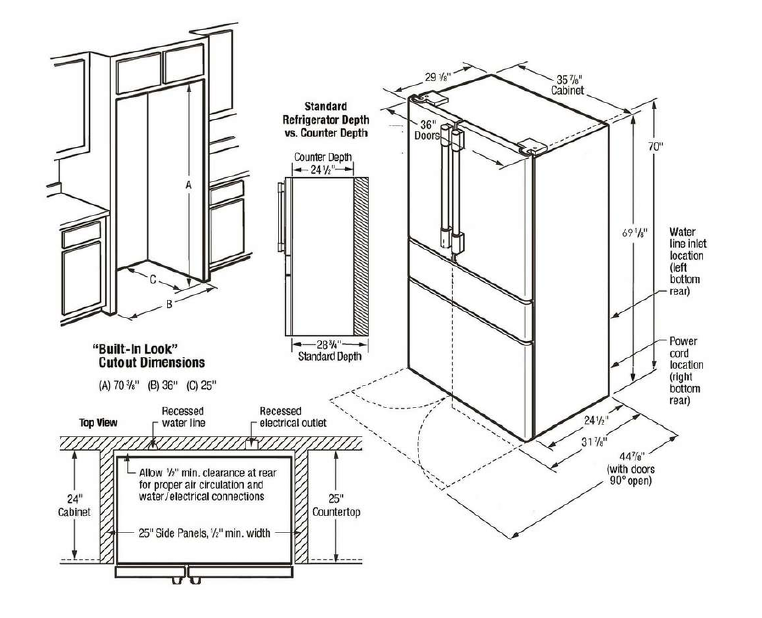 22 Pies Cúbico Refrigerador French Door | Dispensador de Agua y Hielo | Counter Depth