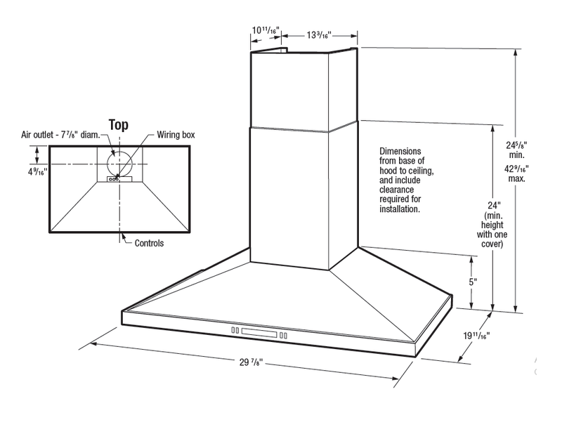 Extractor de pared de 30 pulgadas (30") | Extractor de grasa