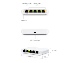 Conmutador PoE UniFi Flex Mini de 5 puertos