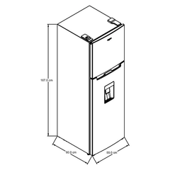 Refrigerador Whirlpool 9 pies Top Mount Xpert Inverter con Dispensador Gris