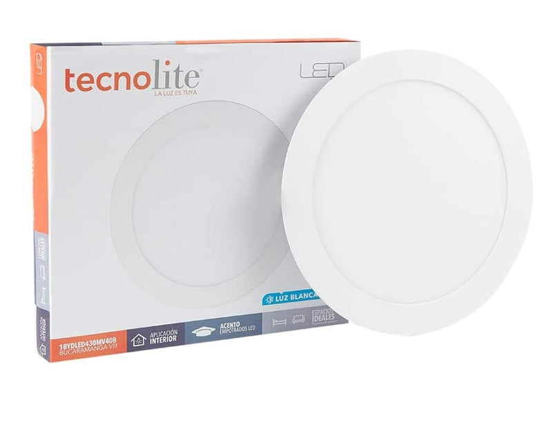 Lámpara empotrable de techo interior, LED integrado, blanco