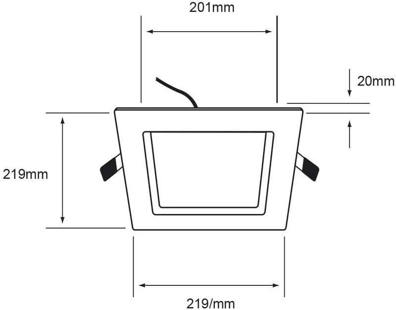 Lámpara de techo empotrada interior, LED integrado, luz cálida y suave