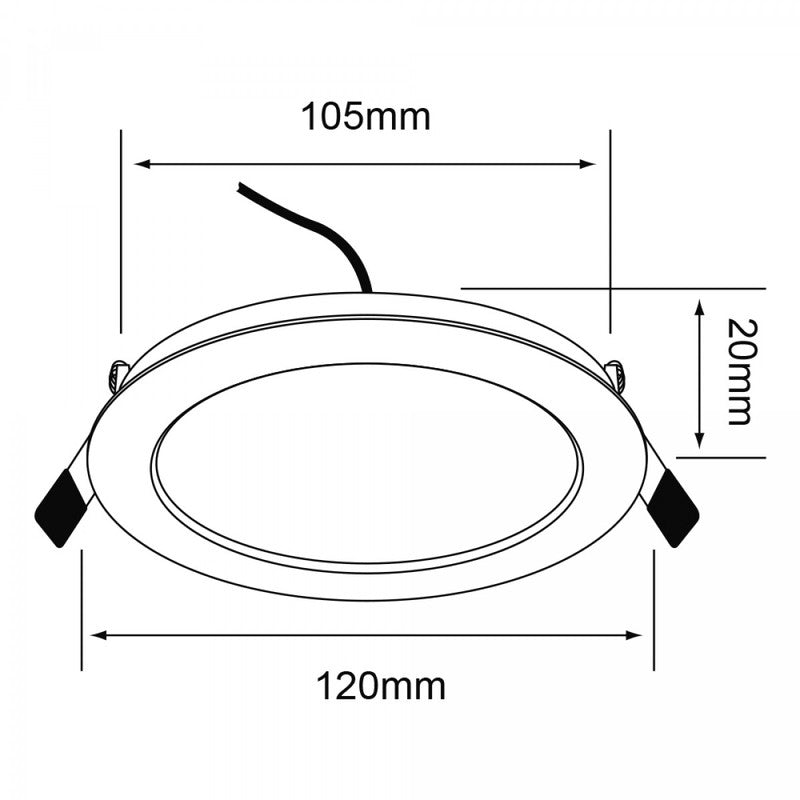 Lámpara empotrable de techo interior, LED integrado, blanco