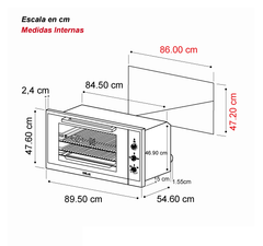 Horno Empotrable de Gas de 90cm | Grill | Rotisserie (220v)