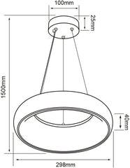 Lámpara Colgante, Interior Suspendida Led 25W 100-240V 3000K