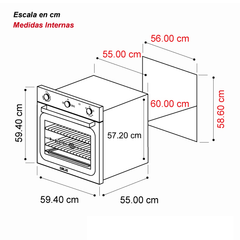 Horno Empotrable de Gas de 60cm | Grill | Rotisserie (220v)