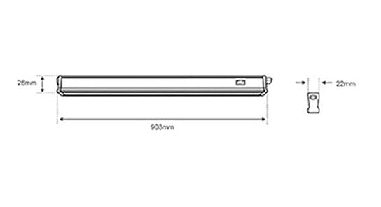 Lámpara LED lineal para interiores, gris