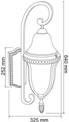 Linterna exterior, bronce antiguo máximo 100W 127V