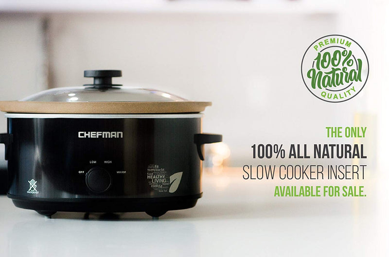 Chefman 6 Qt Slow Cooker With Natural Stoneware Crock