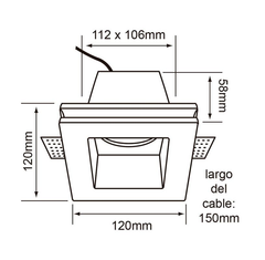 Lámpara de techo empotrada interior, blanco